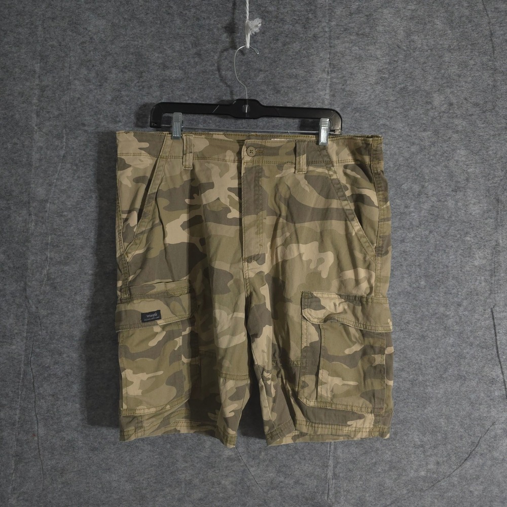 Wrangler Relaxed Fit‎ Camo Cargo Shorts Men Outdoor Casual Size 40 Brown Outdoor